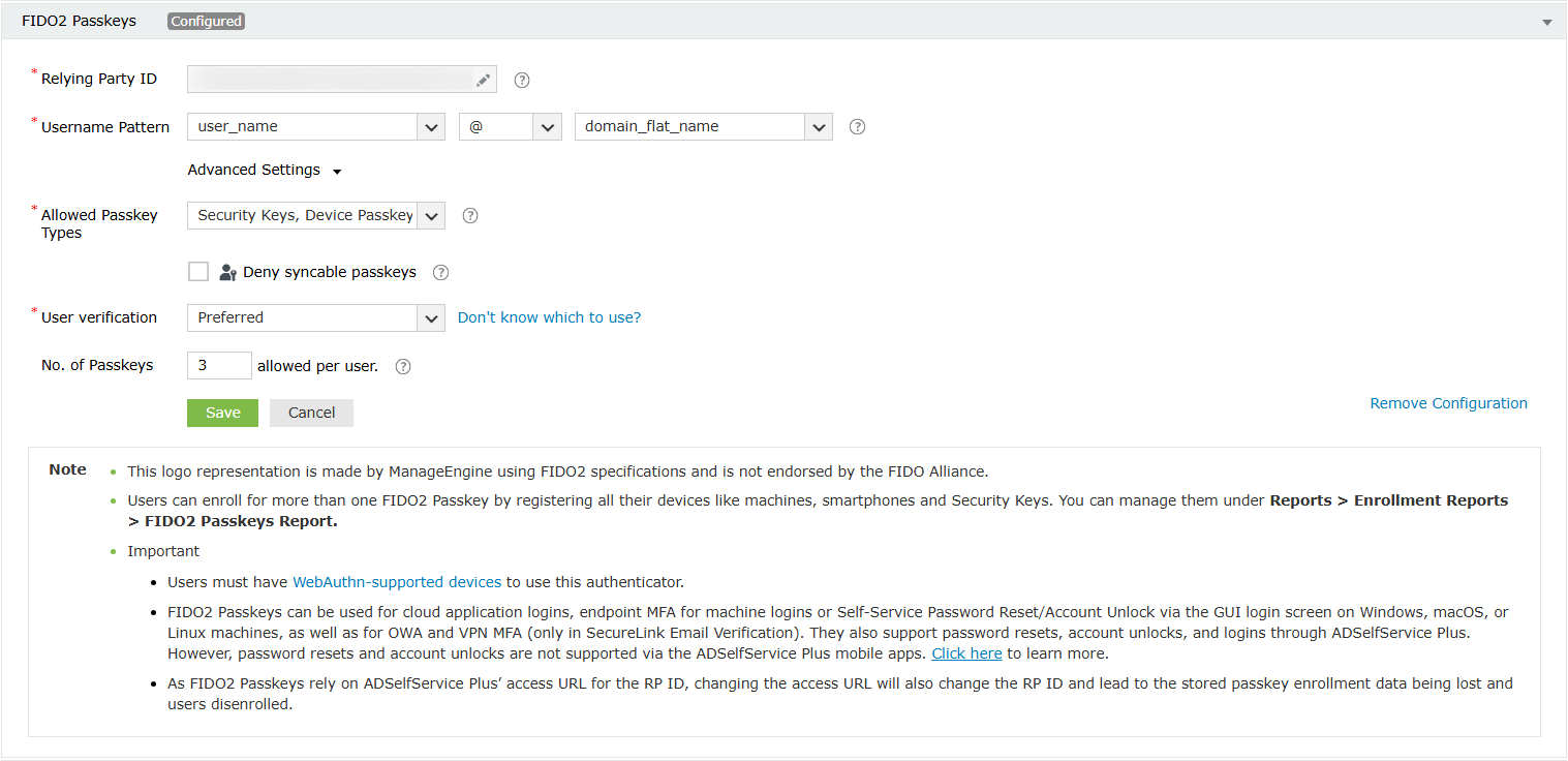 Modify Configuration