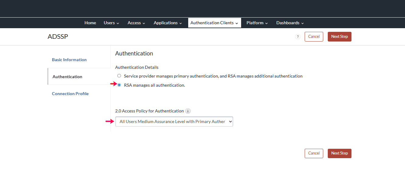 RSA Cloud manages all authentication during MFA from ADSelfService Plus